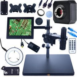 Rosfix Earth Pro MCEP-0.5X digitális mikroszkóp + 8 hüvelykes kijelző + tartó + állítható 56xLED megvilágító + ORION Pro kamera