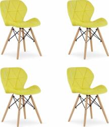 LEOBERT Krzesło LAGO Velvet - żółte x 4