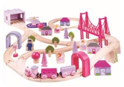 Bigjigs Toys Linie mare de tren prințesă din lemn (DDBJT023) Trenulet