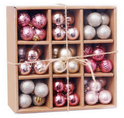 AVIDE Artezan Karácsonyfadísz Gömb 3cm Karton Display Pasztell Árnyalatok 99db/Karton