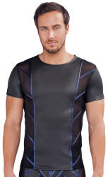 NEK Cool Matte Look Shirt with Blue Metallic Stripes 2162016 Black XXXL