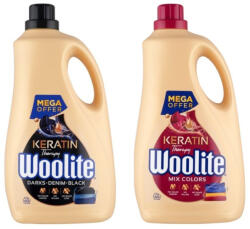 Woolite Keratin Therapy mosószer csomag színes és sötét ruhákhoz 2 x 3.6 l (120 mosás)