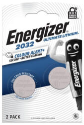 Energizer EGULP2032B2 Ultimate Lithium CR2032 gombelem - extra hosszú élettartamú, prémium 3V lítium elem okoseszközökhöz és autókulcsokhoz ( 2db/csomag ) ( EGULP2032B2 ) (EGULP2032B2)