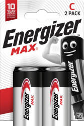 Energizer EMC Max C (Baby) alkáli elem - hosszú élettartamú, nagy teljesítményű 1, 5V energiaforrás háztartási és professzionális eszközökhöz ( 2db/csomag ) ( EMC ) (EMC)