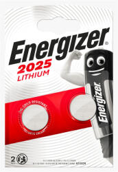 Energizer EGCR2025B2 CR2025 lítium gombelem - hosszú élettartamú 3V elem autókulcsokhoz, órákhoz és modern elektronikai eszközökhöz ( 2db/csomag ) ( EGCR2025B2 ) (EGCR2025B2)
