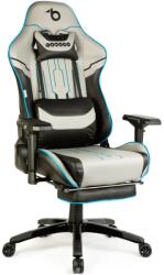 Bemada Gamer szék párnával - szürke/fekete/kék - 84 x 52 / 48 x 50 cm, BMD1118A