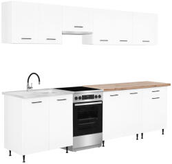 Leziter Primo 280 konyhabútor fehér, charlestone tölgy munkalappal (PRK280CHAT) - geminiduo