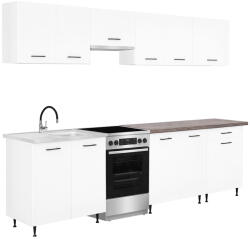 Leziter Primo 280 konyhabútor fehér, rauna szil munkalappal (PRK280RSZ) - geminiduo