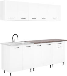 Leziter Primo 220 konyhabútor fehér, rauna szil munkalappal (PRK220RSZ) - geminiduo