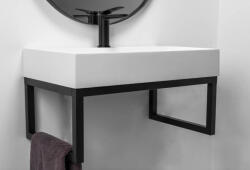 Rea Goya öntött márvány mosdótál 60x37 cm, állvánnyal, hófehér KPL-U8901 (KPL-U8901)