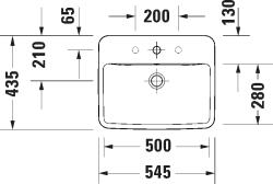 Duravit No. 1 beépíthető mosdó, 550mm, fehér (03555500272)
