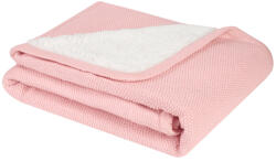 KikkaBoo takaró prémium pamut/sherpa kétoldalas 75x100cm Dream Big melange pink - babycenter-online