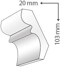ANRO KA-67/E - Beltéri holker díszléc (mennyezeti szegélyléc) (KA-67/E XPS)
