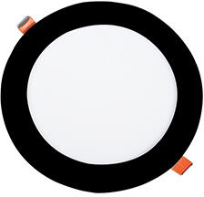OPTONICA Süllyeszthető CCT LED panel kerek fekete (6 Watt, 119 mm átmérő) vált színhőm (12922)