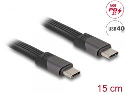 Delock Cablu USB 40 Gbps type C FPC Flat PD 100W E-Marker 0.15m, Delock 80099 (80099)