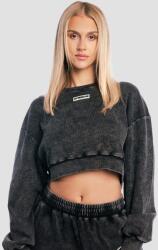 GymBeam Дамски къс суичър Aura Washed Black XS
