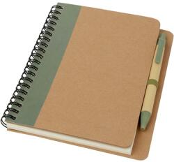  Jegyzetfüzet A/6 60 vonalas lap, spirál + toll, natúr/zöld