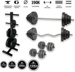 GazoFitness GazoFitness® Szuperszett Csomag 106 Kg (Menetes kézisúlyzórúddal) + Tárcsatartó