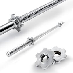 THUNDER 180 cm egyenes menetes súlyzórúd, 30 mm rögzítőkkel szürke