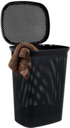 Bathroom Solutions Coș de rufe din plastic 60 l cu capac, negru