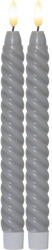 Star Trading Комплект от 2 LED свещи от сив восък, височина 25 см Flamme Swirl Antique - Star Trading (064-36)