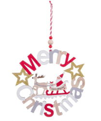 Casa Selección Дървена висяща коледна украса 23 cm Merry Christmas - Casa Selección (722592)