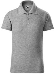 MALFINI Gyerek galléros póló Pique Polo - Sötétszürke melírozott | 146 cm (10 éves) (2221211)