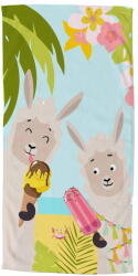 Good Morning Детска кадифена плажна кърпа 75x150 cm Happy lamas - Good Morning (10034.99.80)
