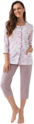 Luna Pijama de damă cu nasturi LUNA 388 roz-cacao: M (32206 M)