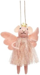 Sass & Belle Текстилна ръчно изработена коледна украса 13 cm Pink Princess Fairy Mouse - Sass & Belle (HOBXM176)