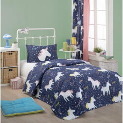Mijolnir Комплект от шалте и калъфка за възглавница с памучна смес Eponj Home Magic Unicorn Dark Blue, 160 x 220 cm - Mijolnir (143EPJ7717)
