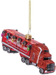 Sass & Belle Стъклена ръчна изработена Коледна украса 12, 5 cm Truck - Sass & Belle (LINXM315)