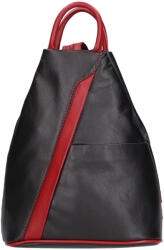 Rea Moda Olasz bőr 1360 fekete piros hátizsák