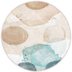 Mila Home Синьо-бежов кръгъл килим подходящ за пране ø 100 cm Puddle - Mila Home (HKC-YuvHali-35-100x100)