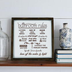Evila Originals Табела 34x34 cm Bathroom Rules - Evila Originals (797EVL1006)