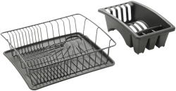Metaltex Антрацитно сива тавичка за капки от неръждаема стомана Aquatexplus Lava - Metaltex (325526 000)