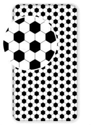 Jerry Fabrics Черно-бял еластичен единичен памучен детски чаршаф 90x200 cm Football - Jerry Fabrics (20FT328)