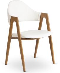 Klubfotel WILLY étkezőszék fehér műbőrrel