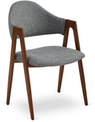 Klubfotel RUIZ étkezőszék szürke/dió