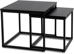 Klubfotel Modern dohányzóasztal szett TEVET, fekete