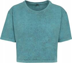  Női póló Acid Washed Cropped Tee Builid Your Brand Türkiz Roz. S