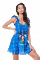 Anais Női Fehérnemű Kék Rövid Pizsama Hálóing Karácsonyi S/m (AST-7755-BU-2)