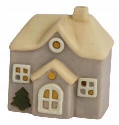 Kaemingk Karácsonyi terrakotta figura, házikó Led világítással, 7, 5x12, 2cm, 1db (8720725430846)