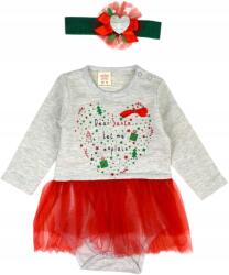 Atabay Ünnepi Body Ruha, szívecskés, tüll szoknyával, fejpánttal, Size 86