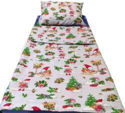  Halványszürke kislány karácsonyi ajándékcsomag mintás 2 részes gyermek ágynemű - 90x130 cm
