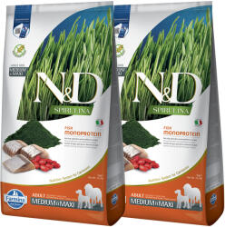 N&D Spirulina N&D Dog Spirulina Hering Adult Medium és Maxi 2x7kg