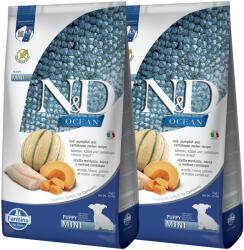 N&D Ocean N&D Dog Ocean Tőkehal sütőtök és sárgadinnye Puppy Mini 2x7kg