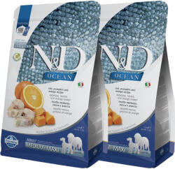 N&D Ocean N&D Dog Ocean Sütőtök Tőkehal és Narancs Adult Medium/Maxi 2x2, 5kg