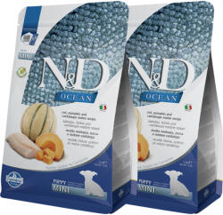 N&D Ocean N&D Dog Ocean Tőkehal sütőtök és sárgadinnye Puppy Mini 2x2, 5kg