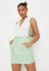 Missguided Zöld Magas Derékú Szoknya, Size 34, 65% poliészter, ceruza szabás (597664)